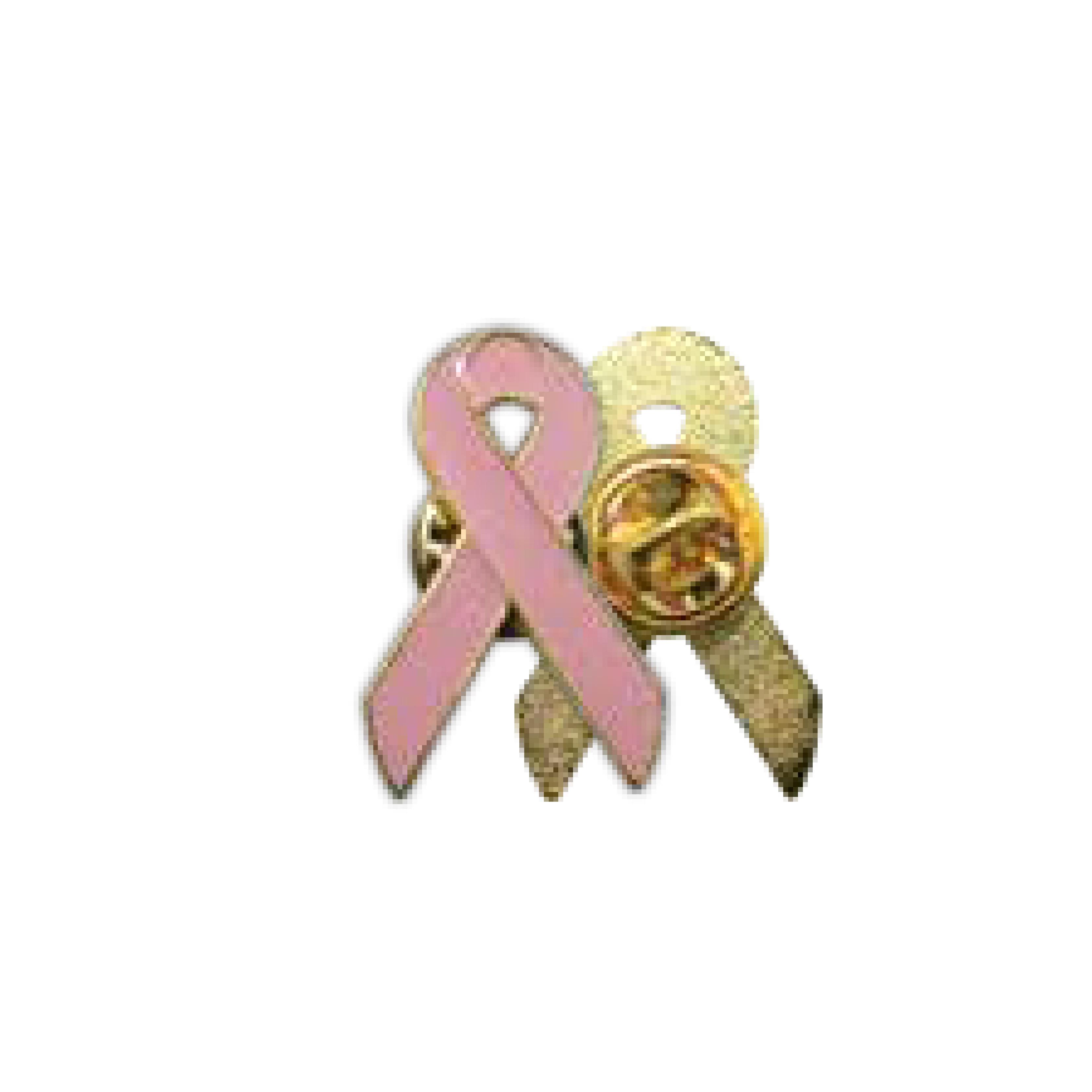 Pink Metallic Awareness Ribbon Lapel Pin